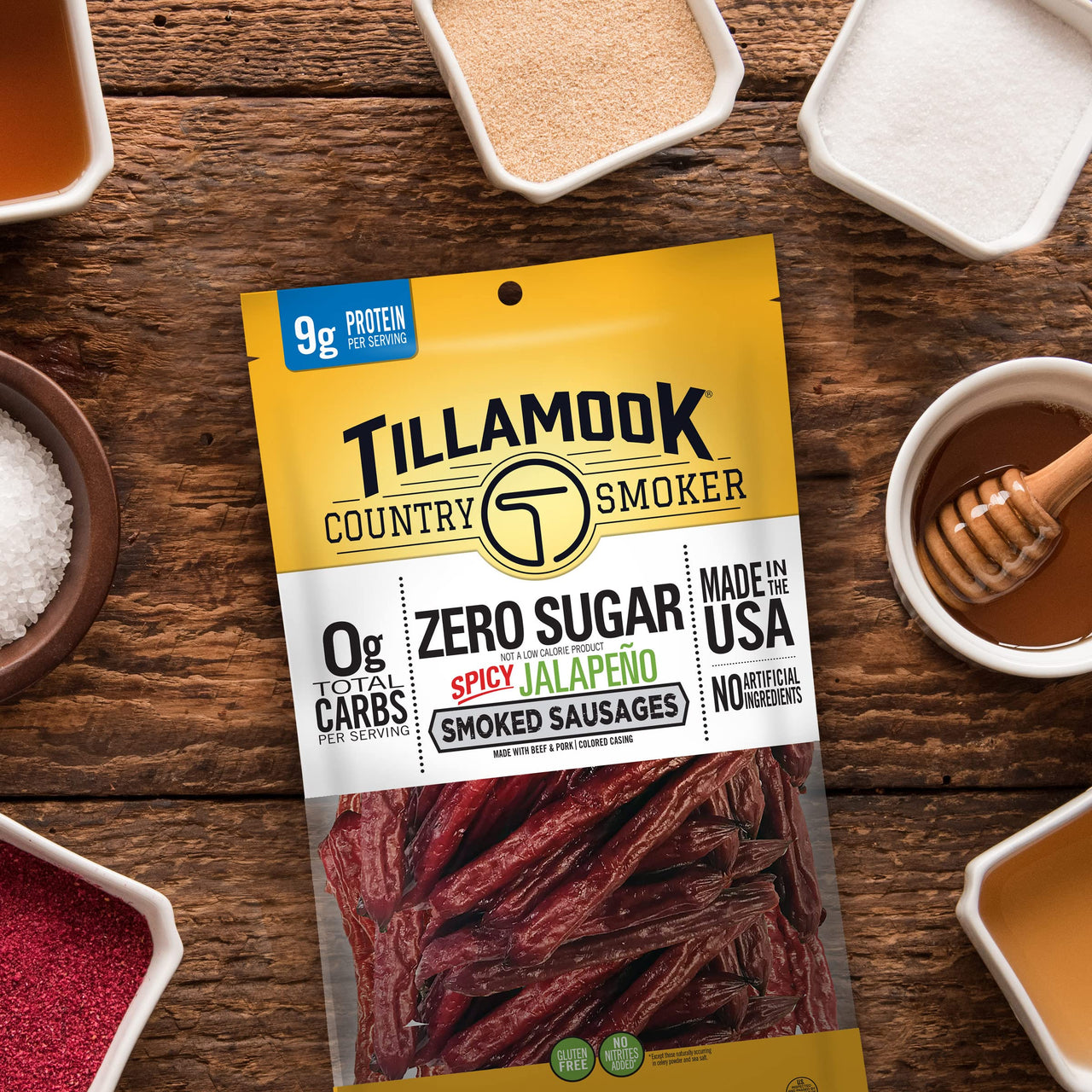 Tillamook Country Smoker Keto Friendly Zero Sugar Smoked Sausages, Spicy Jalapeo, 10 Ounce
