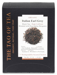 The Tao of Tea, Italian Earl Grey, Pyramid Sachets, 15 Sachet Box
