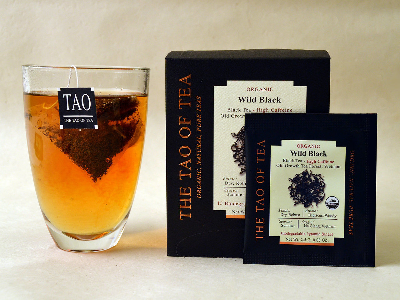 The Tao of Tea Wild Black Box Pyramid Sachets, 1.32 Ounce