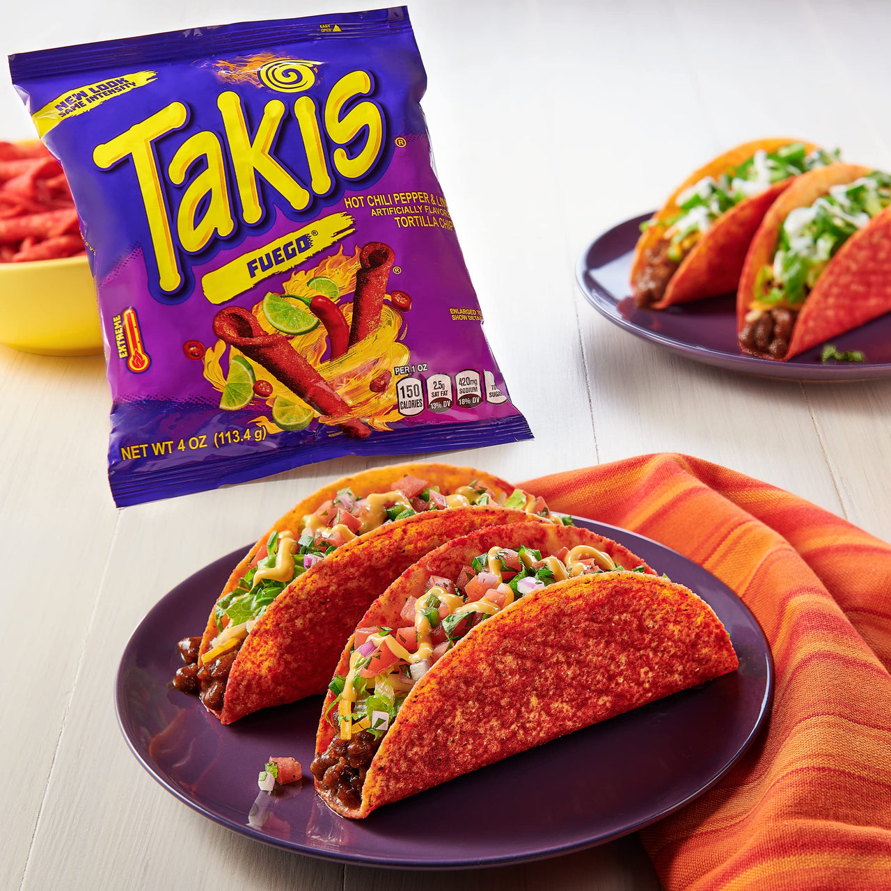 Old El Paso Takis Fuego Stand 'N Stuff Taco Shells, 10-count