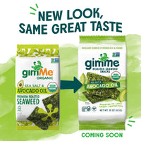 gimMe - Sea Salt & Avocado Oil - 6 Count - Organic Roasted Seaweed Sheets - Keto, Vegan, Gluten Free - Great Source of Iodine & Omega 3s - Healthy On-The-Go Snack for Kids & Adults