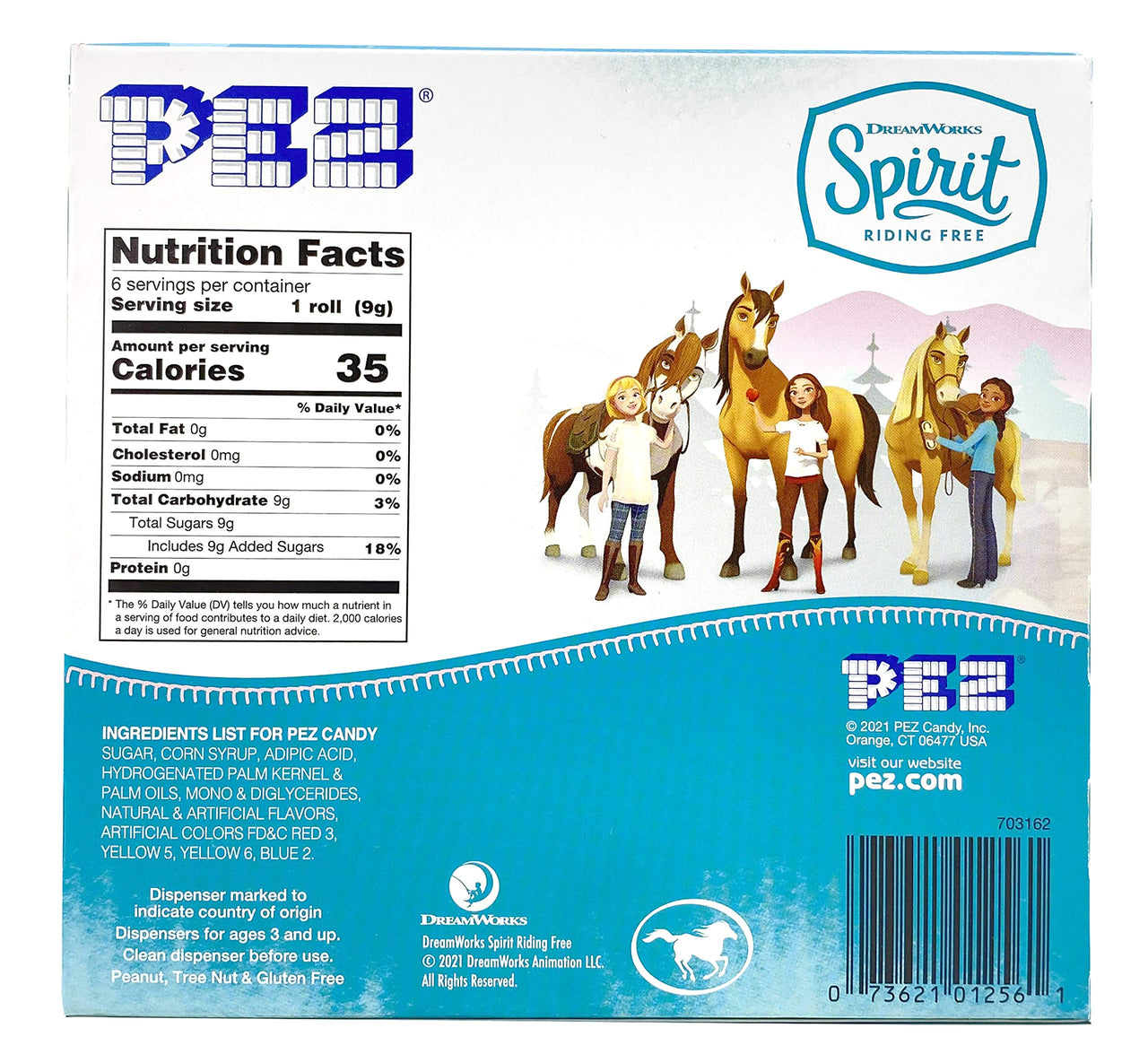 Pez Candy Spirit Gift Set  Includes Lucky and Spirit Dispensers and 6 Rolls, Mixed-Fruit, 1 Count