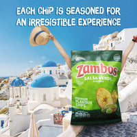 Zambos Plantain Chips Salsa Verde, Crunchy Premium Plantain Chips 5.30 oz (Pack of 1)