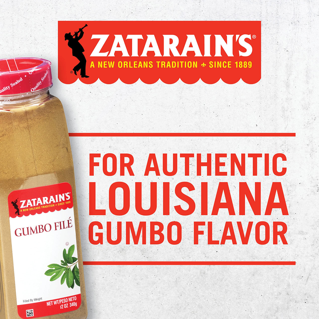 Zatarain's  Gumbo Fil, 12 oz - One 12 Ounce Container of Gumbo Fil Seasoning Made Sassafras Tree Leaves, Best for Cajun Gumbo Soup or Seafood Stew
