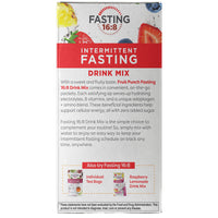 Fasting 16:8 Intermittent Fasting Drink Mix - 0 Sugar - 0 Calories - Fruit Punch Flavor - 18 Stick Packs - Pantry Friendly,Red