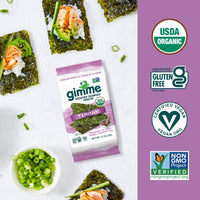 gimMe - Teriyaki - 6 Count - Organic Roasted Seaweed SheetsKeto, Vegan, Gluten Free - Great Source of Iodine & Omega 3s - Healthy On-The-Go Snack for Kids Adults