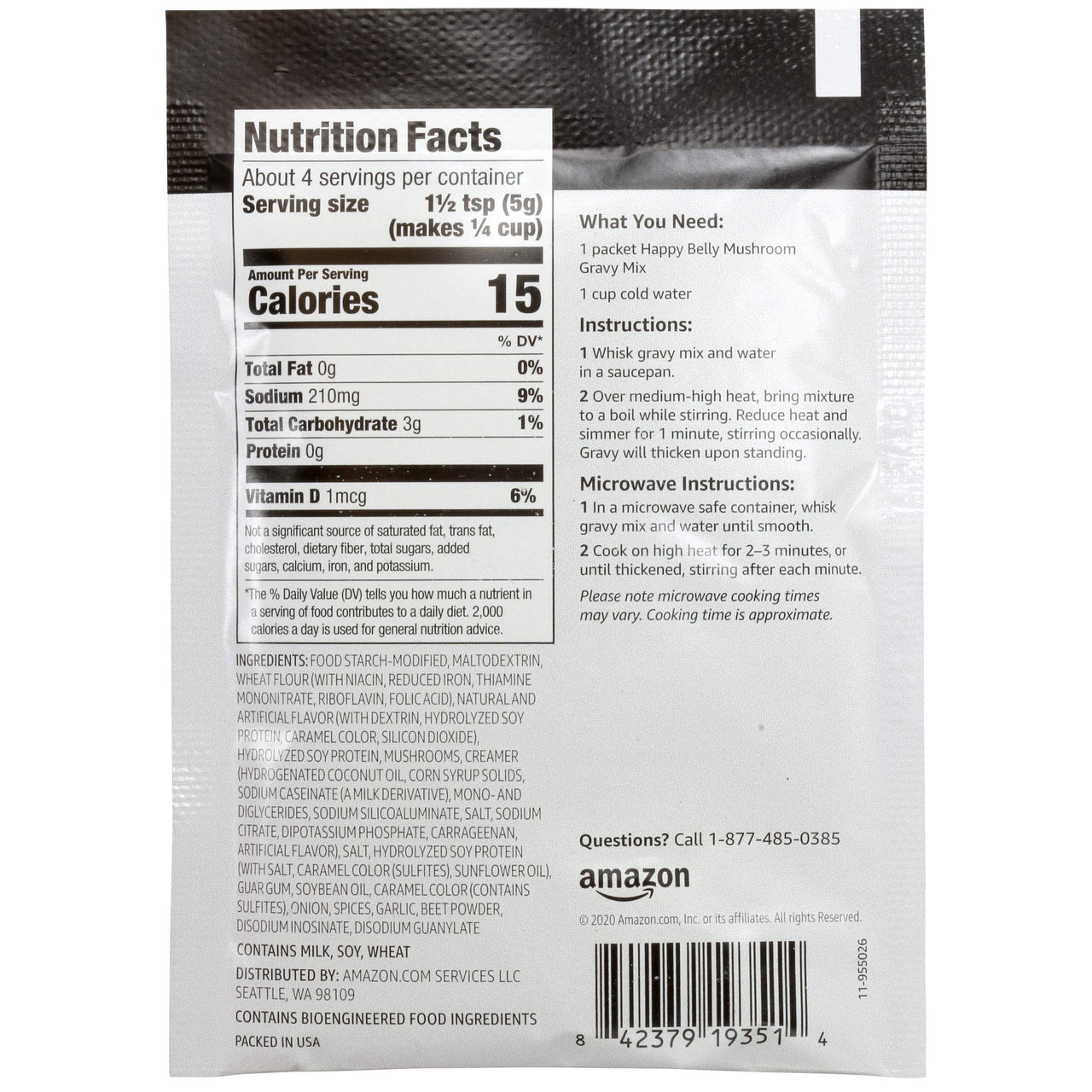 Happy Belly Mushroom Gravy Mix, 0.75 Oz (Pack of 12)