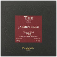 Dammann Freres Sachets, Jardin Bleu Tea Bags, Premium Gourmet French Black Tea, Blend Strawberry, Rhubarb Flavors, 25 Count (Single Pack) (SYNCHKG055739)