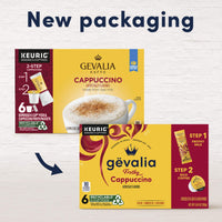 Gevalia Frothy 2-Step Cappuccino Espresso K?Cup Coffee Pods & Froth Packets Kit (6 ct Box) (Pack of 2)