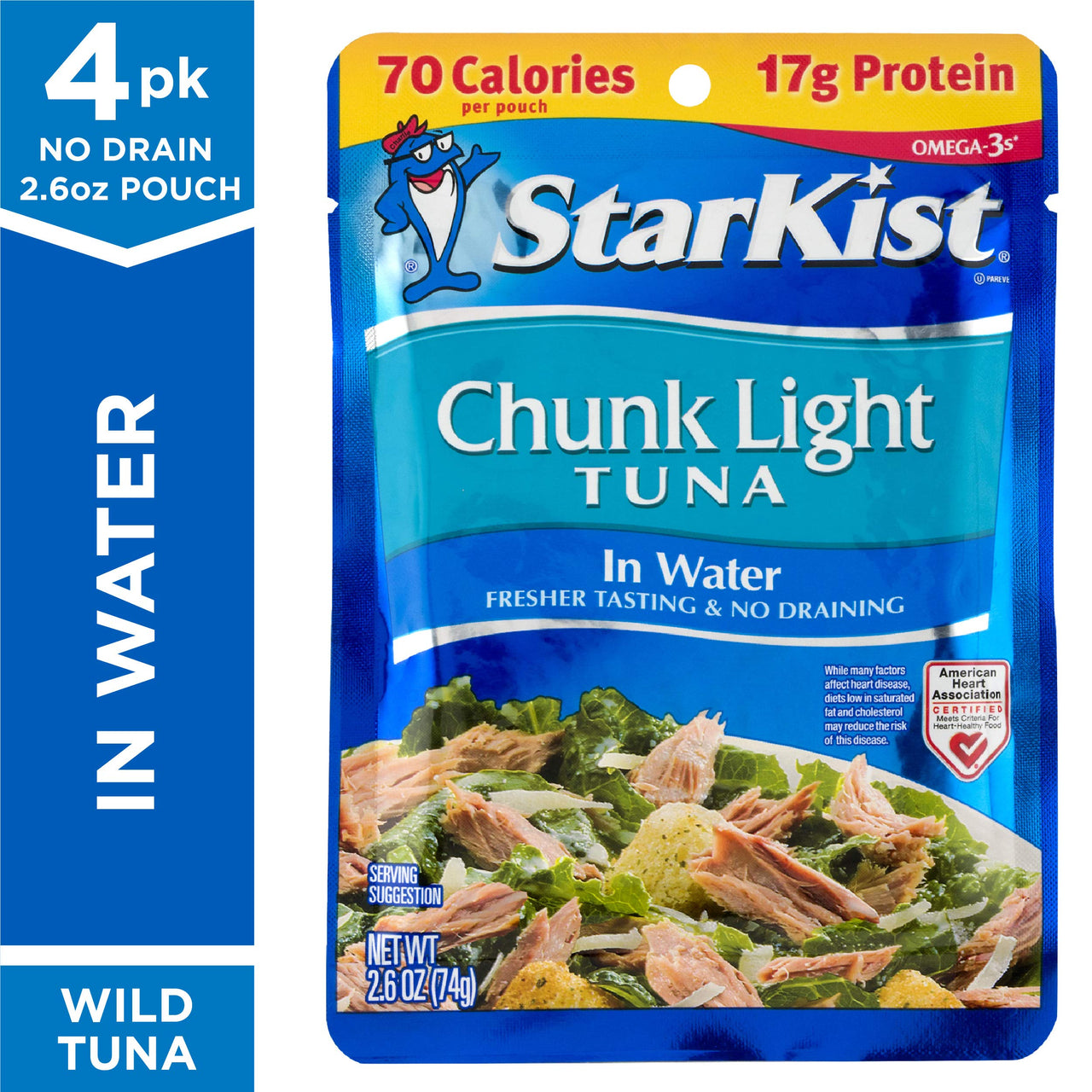 StarKist Chunk Light Tuna in Water, 2.6 Oz, Pack of 4