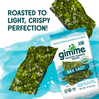 gimMe - Sea Salt - 20 Count - Organic Roasted Seaweed Sheets - Keto, Vegan, Gluten Free - Great Source of Iodine & Omega 3s - Healthy On-The-Go Snack for Kids & Adults