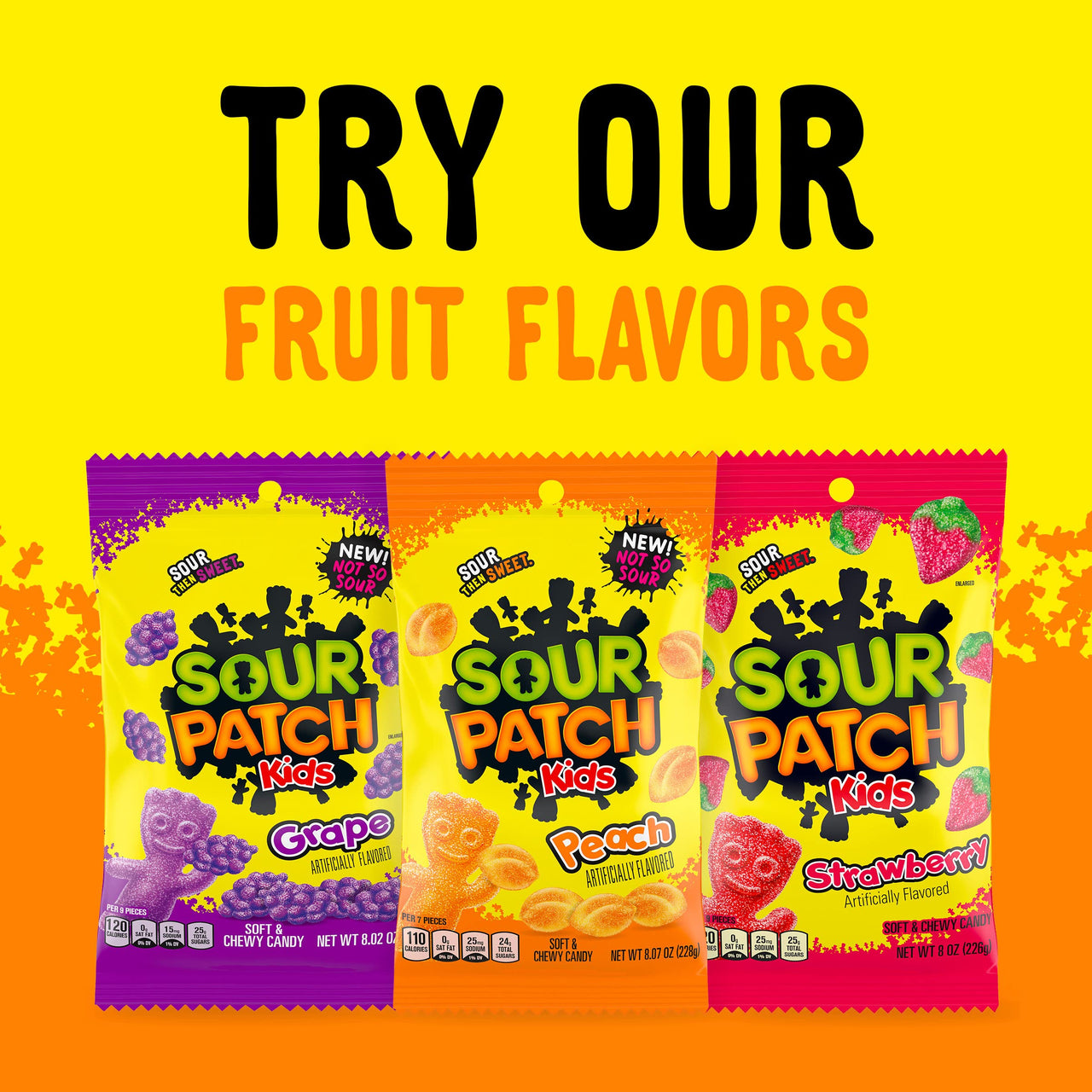 SOUR PATCH KIDS Peach Soft and Chewy Candy, 8.07 oz