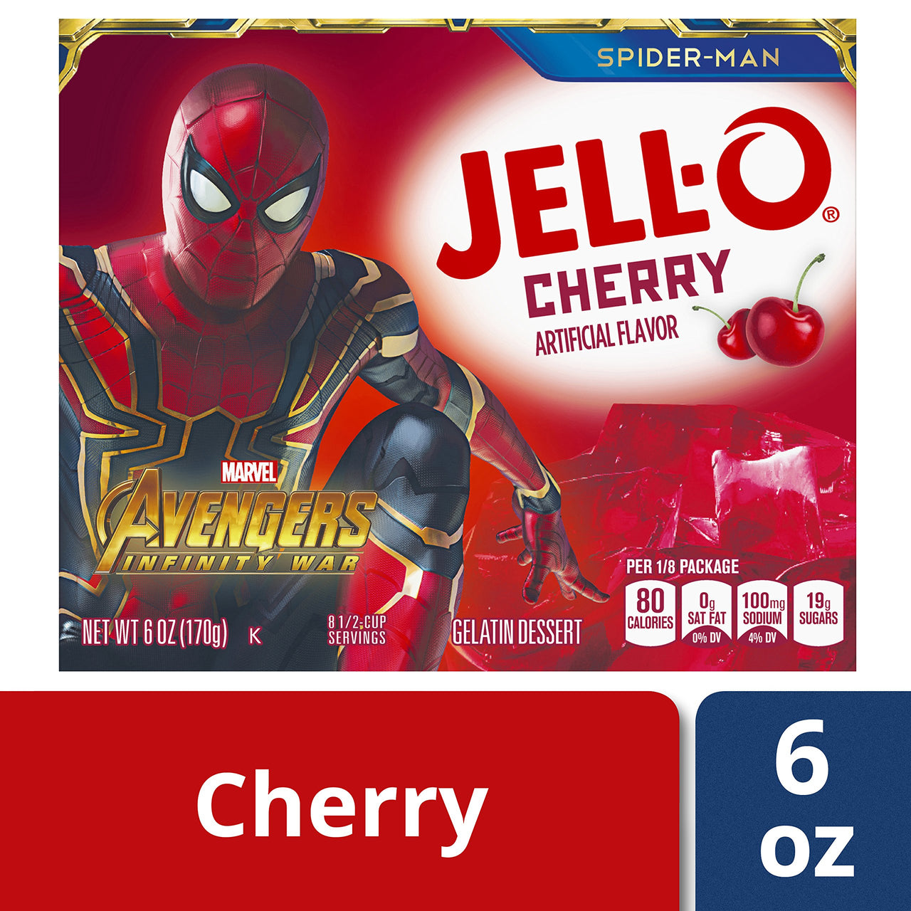 Jello Cherry Gelatin 6oz Box