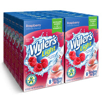 Wyler's  Light Singles To Go Powder Packets, Water Drink Mix, Raspberry, 8 Packets per Box, 96 total Packets (Pack of 12)