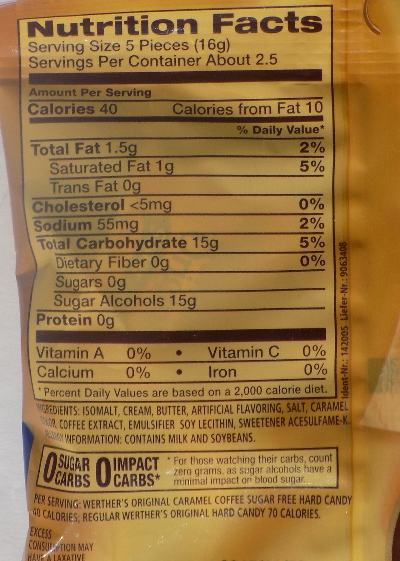 Bundle (6 Items) Werther's  Original Sugar Free Variety Pack (Original/Caramel Coffee/Chewy Caramels)