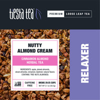 Tiesta Tea - Nutty Almond Cream, Loose Leaf Cinnamon Almond Herbal Tea, Non-Caffeine, Hot & Iced Tea, 1.9 oz Pouch - 25 Cups, Natural Flavored, No Artificals, Herbal Tea Loose Leaf