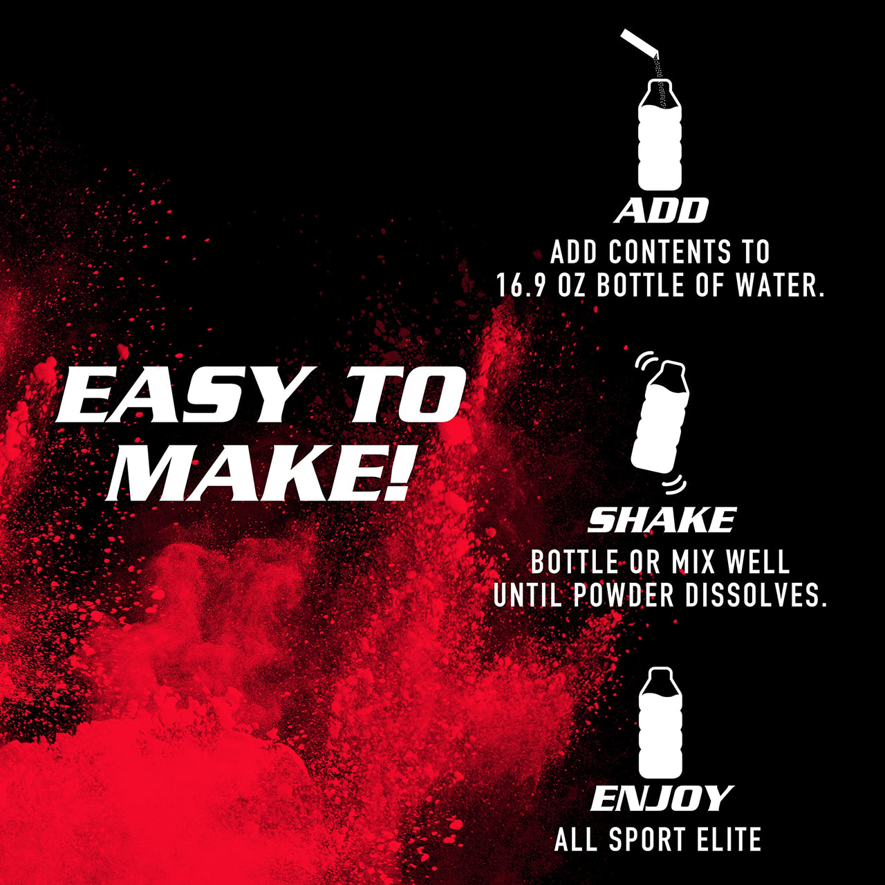 ALL SPORT ELITE - Electrolyte Hydration Performance - Strawberry Watermelon - Singles To Go Powder Packets (10 Sticks)