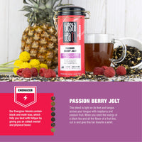 Tiesta Tea - Passion Berry Jolt, Loose Leaf Raspberry Passion Fruit Black Tea, High Caffeine, Hot & Iced Tea, 4 oz Tin - 50 Cups, Natural, Flavored, Black Tea Loose Leaf
