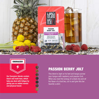 Tiesta Tea - Passion Berry Jolt, Loose Leaf Raspberry Passion Fruit Black Tea, High Caffeine, Hot & Iced Tea, 1.5 oz Pouch - 25 Cups, Natural, Flavored, Black Tea Loose Leaf