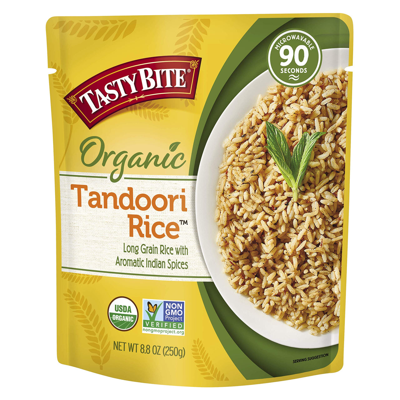 Tasty Bite Tandoori Rice, Ready to Eat Microwaveable Cooked Rice, Vegan, 8.8 Ounce (Pack of 6)