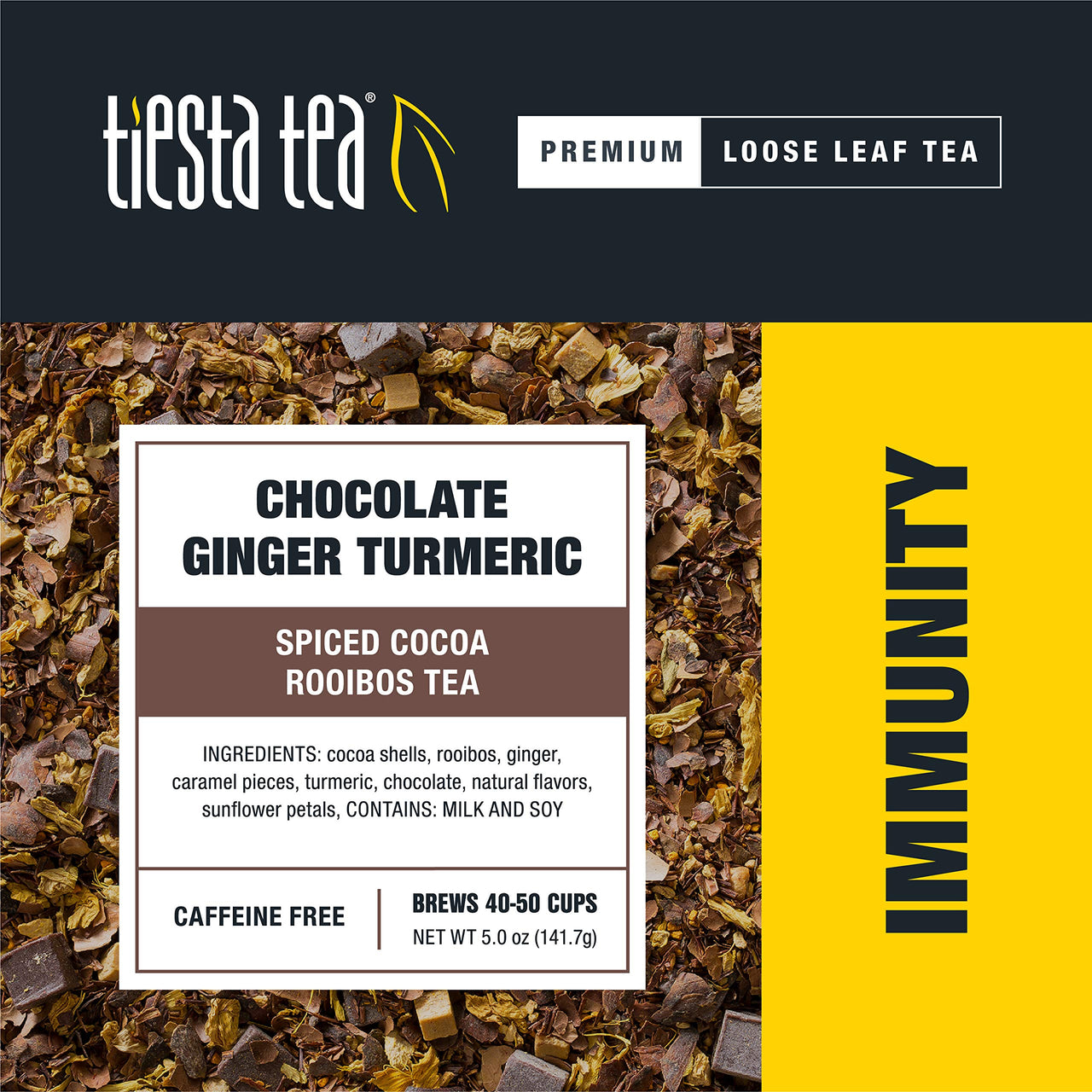 Tiesta Tea Chocolate Ginger Turmeric Rooibos Tea, 5 Ounce Tin