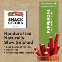 Old Wisconsin Snack Sticks, Pepperoni, 6-Ounce Package
