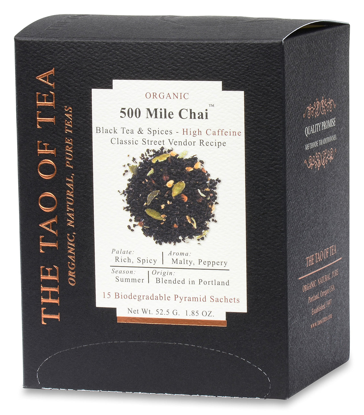 The Tao of Tea 500 Mile Chai Box Pyramid Sachets, 1.85 Ounce