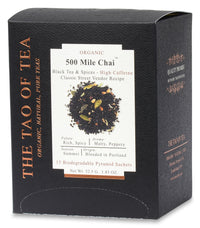 The Tao of Tea 500 Mile Chai Box Pyramid Sachets, 1.85 Ounce