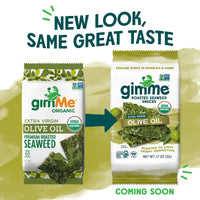 gimMe - Extra Virgin Olive Oil - 6 Count - Organic Roasted Seaweed Sheets - Keto, Vegan, Gluten Free - Great Source of Iodine & Omega 3s - Healthy On-The-Go Snack for Kids Adults