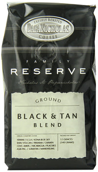 PapaNicholas Coffee Ground Coffee, Family Reserve Black and Tan Blend, 12 Ounce