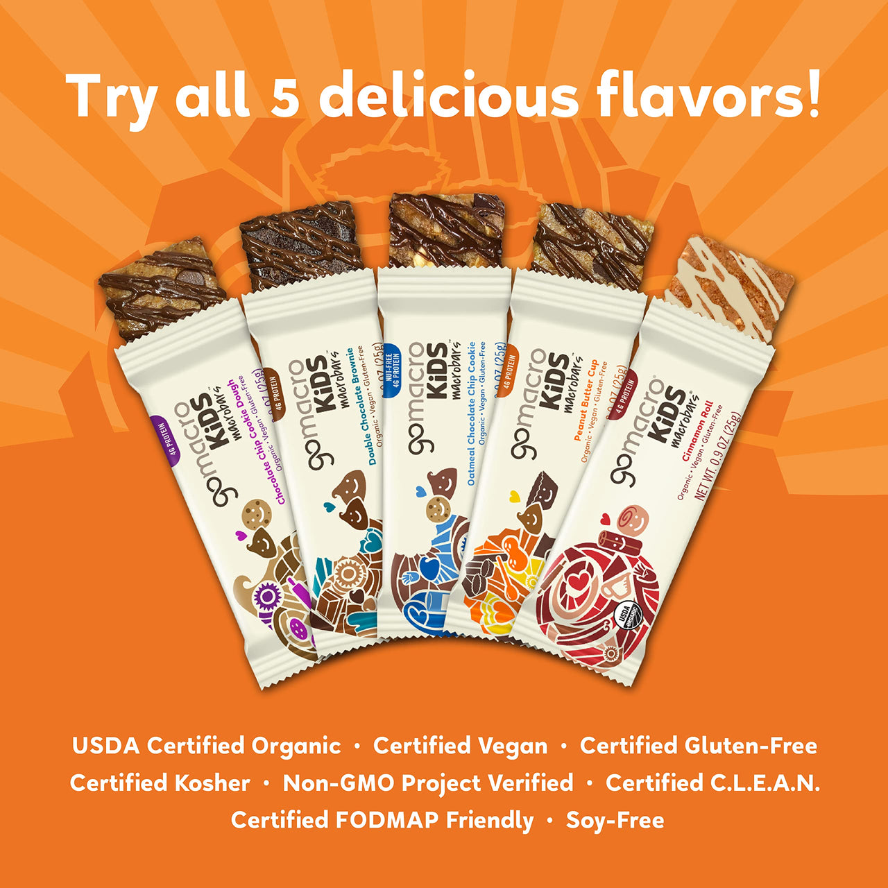 GoMacro Kids MacroBar Organic Vegan Snack Bars - Peanut Butter Cup (0.90 Ounce Bars, 7 Count)