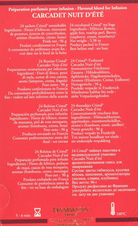 Dammann Freres Sachets, Nuit Dete Summer Night Tea Bags, Premium Gourmet Hibiscus and Berry Herbal Tea, Individually Wrapped, 24 Count (Single Pack)