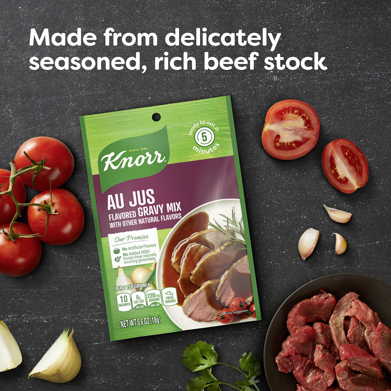 Knorr Gravy Mix For Delicious Easy Meals and Side Dishes Au Jus No Artificial Flavors, No Added MSG 0.6 oz, 24 count