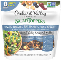 Orchard Valley Harvest Honey Roasted Sliced Almonds and Berries Salad Toppers, 0.85 Ounce Bags (Pack of 8), Non-GMO, No Artificial Ingredients