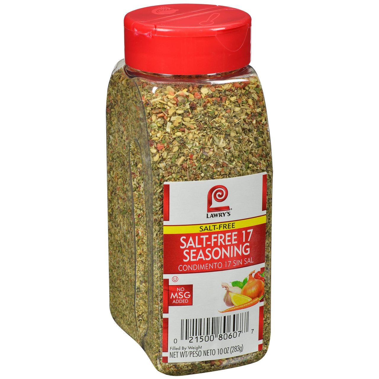 Lawry's  Salt Free 17 Seasoning, 10 oz - One 10 Ounce Container of 17 Seasoning Spice Blend Including Toasted Sesame Seeds, Turmeric, Basil and Red Bell Pepper for Seafood Poultry and Beef