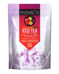 Shangri-La Tea Company Iced, Tropical Passion Decaf, Unsweetened and All Natural, Bag of 6, 1/2 Ounce Pouches (5057)