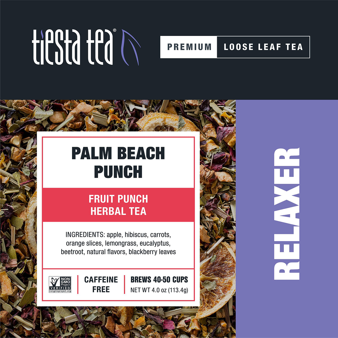 Tiesta Tea - Palm Beach Punch, Loose Leaf Fruit Punch Herbal Tea, Non-Caffeinated, Hot & Iced Tea, 4 oz Tin - 50 Cups, Natural, No Sugar, Herbal Tea Loose Leaf Blend