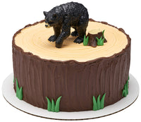 DecoSet Wild Black Bear Cake Topper, Ready to Use Cake Decoration, Food Safe Strong Plastic Animal Figurine