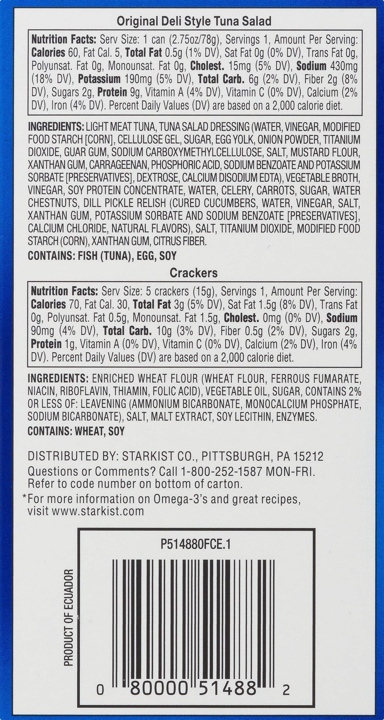 StarKist Ready-to-Eat Tuna Salad Kit, Original Deli Style