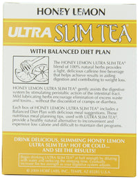 Ultra Slim Tea, Honey Lemon, Caffeine Free, Tea Bags, 24-Count Box, 1.69 Ounce, (Pack of 4)