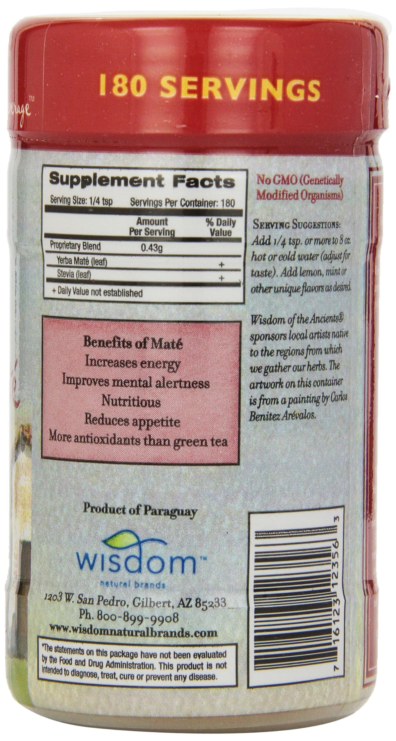 Wisdom of the Ancients Yerba Mate Royale Tea, Instant, 2.82 Ounce