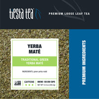 Tiesta Tea Yerba Mate 12oz Bulk Bag - Traditional Loose Leaf Green Mat Tea, High Caffeine, Hot & Ice Tea, 200 Cups, Natural Flavors, No Artificials, Premium Loose Leaf Tea