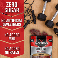 Jack Link's  Beef Jerky, Zero Sugar, Paleo Friendly Snack with No Artificial Sweeteners, 13g of Protein and 70 Calories Per Serving, No Sugar Everyday Snack, 7.3 oz (Pack of 2)