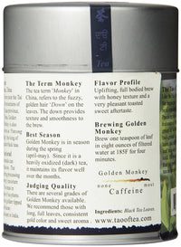 The Tao of Tea, Golden Monkey Black Tea, Loose Leaf, 3.5 Ounce Tin