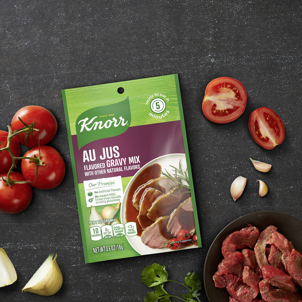 Knorr Gravy Mix For Delicious Easy Meals and Side Dishes Au Jus No Artificial Flavors, No Added MSG 0.6 oz, 24 count