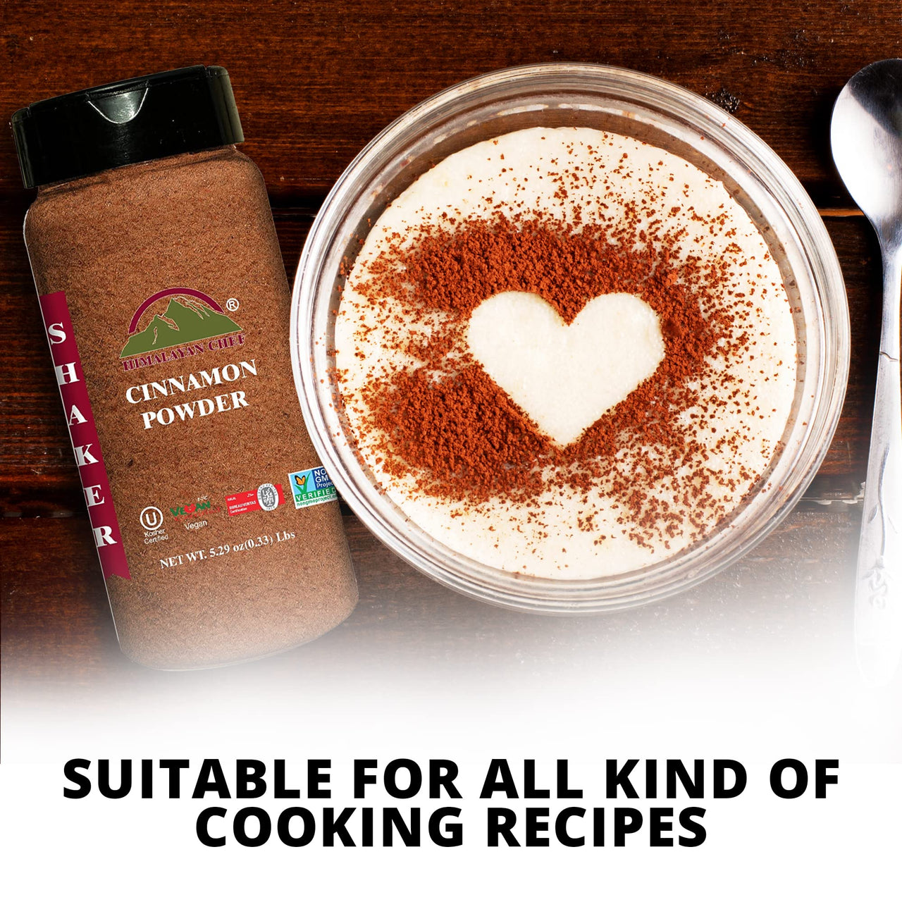 Himalayan Chef Organic Cinnamon Powder, Free from additives & Artificial Dyes, Non GMO & Gluten Free, Unique Cinnamon Powder Shaker 5.29 Oz