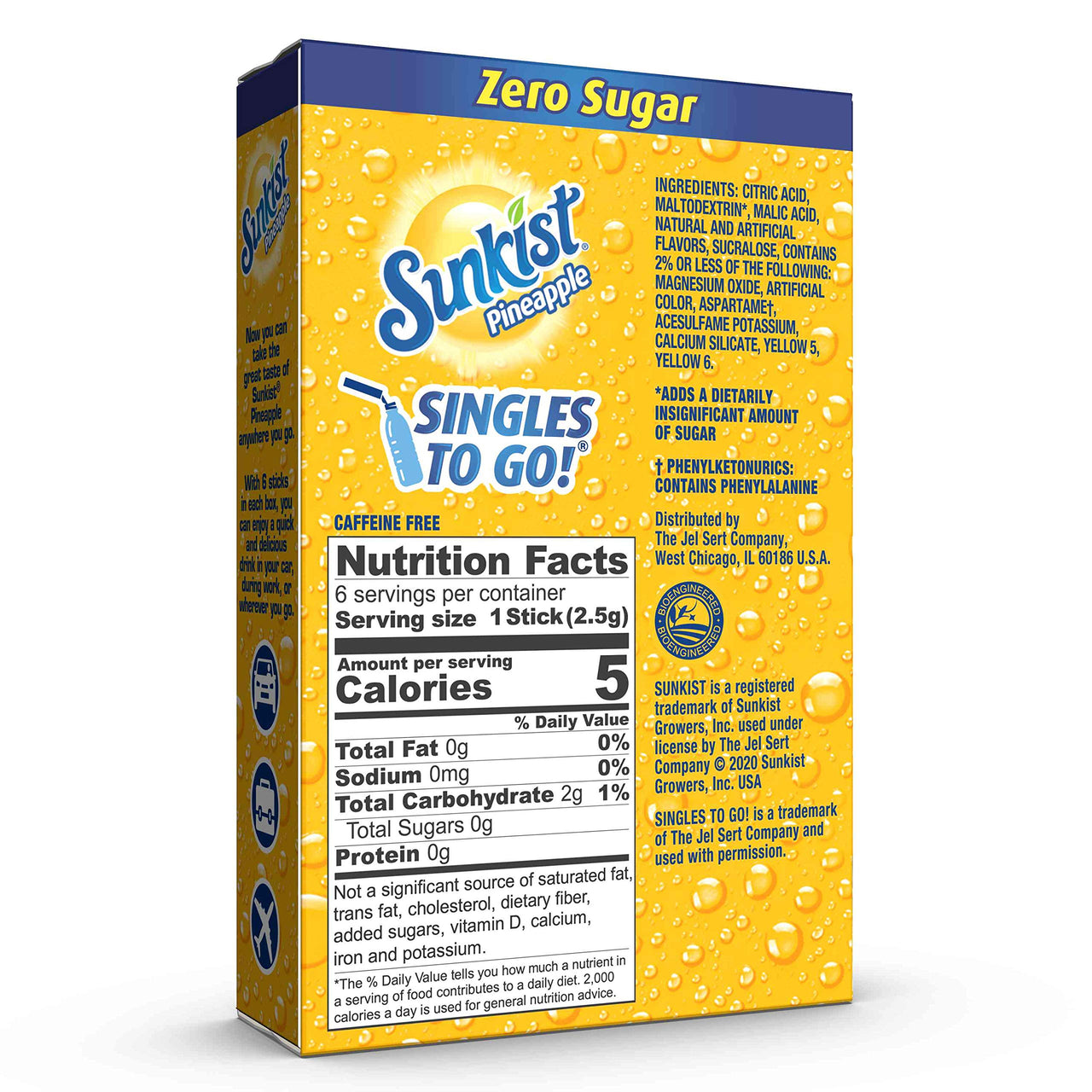 Sunkist Soda Pineapple Singles To Go Drink Mix, 0.53 OZ, 6 CT