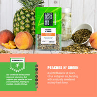 Tiesta Tea - Peaches N Green, Loose Leaf Smooth Peach Green Tea, Medium caffeine, Hot & Iced Tea, 12 oz Bulk Bag - 200 Cups, Green Tea Loose Leaf