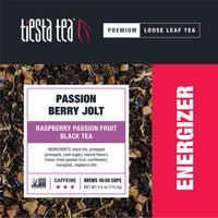 Tiesta Tea - Passion Berry Jolt, Loose Leaf Raspberry Passion Fruit Black Tea, High Caffeine, Hot & Iced Tea, 4 oz Tin - 50 Cups, Natural, Flavored, Black Tea Loose Leaf