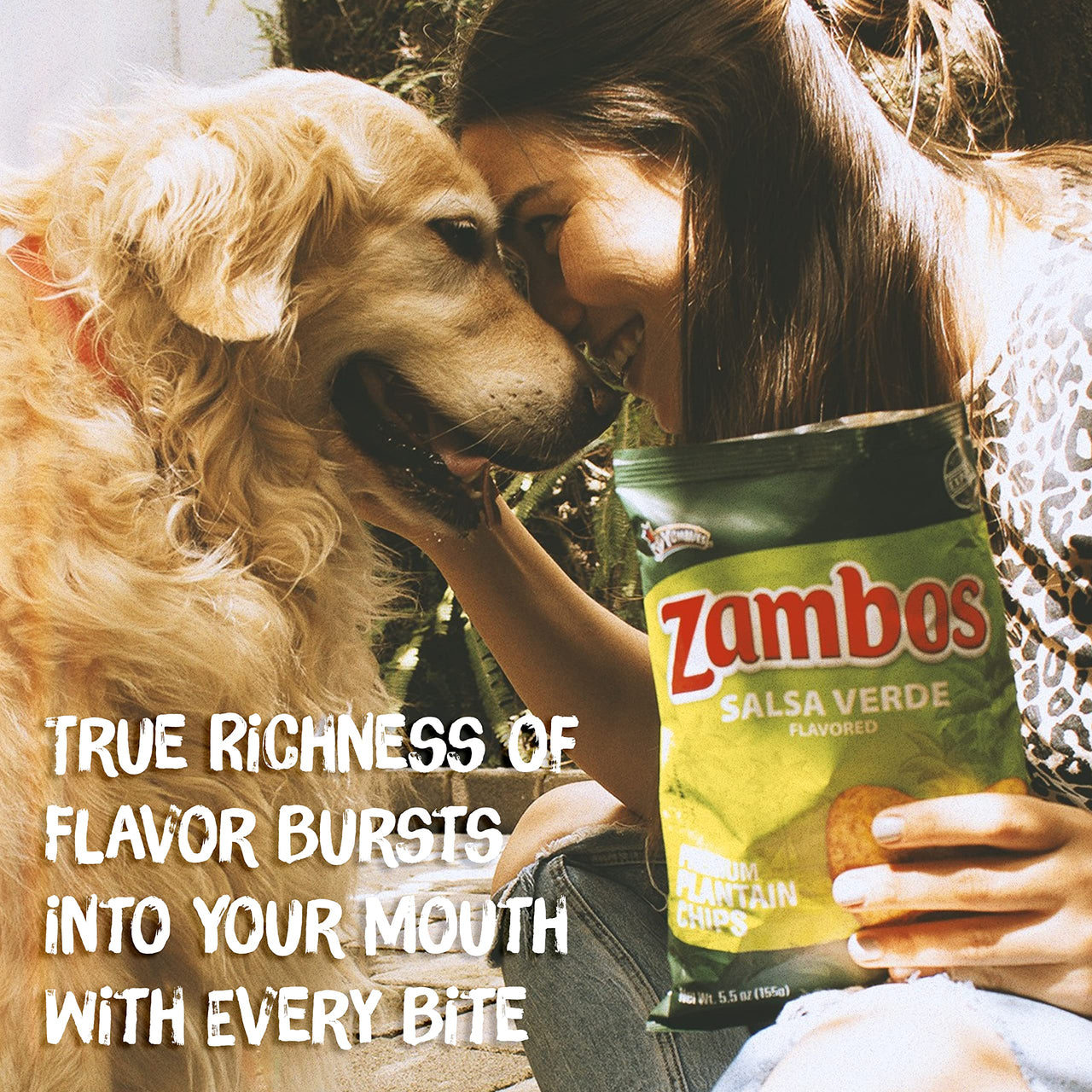 Zambos Plantain Chips Salsa Verde, Crunchy Premium Plantain Chips 5.30 oz (Pack of 1)